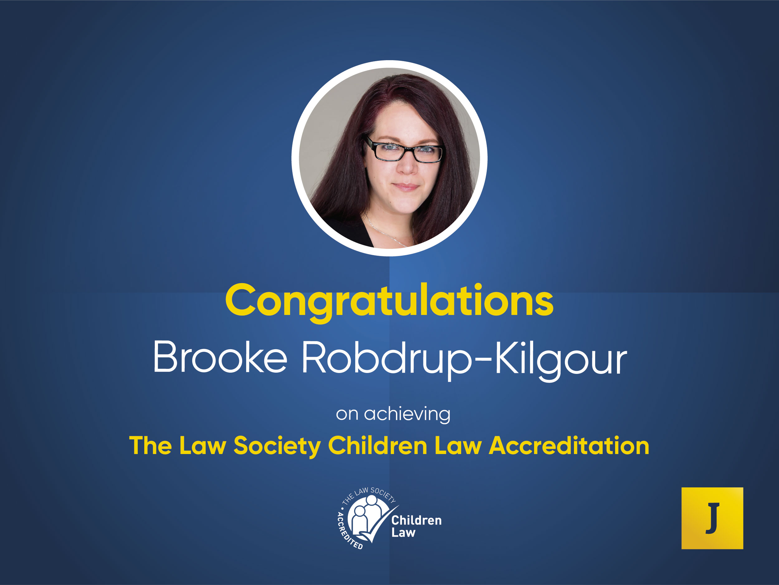 Jefferies Law Southend Congratulations Brooke Robdrup-Kilgour on The Law Society Children Law Accreditation