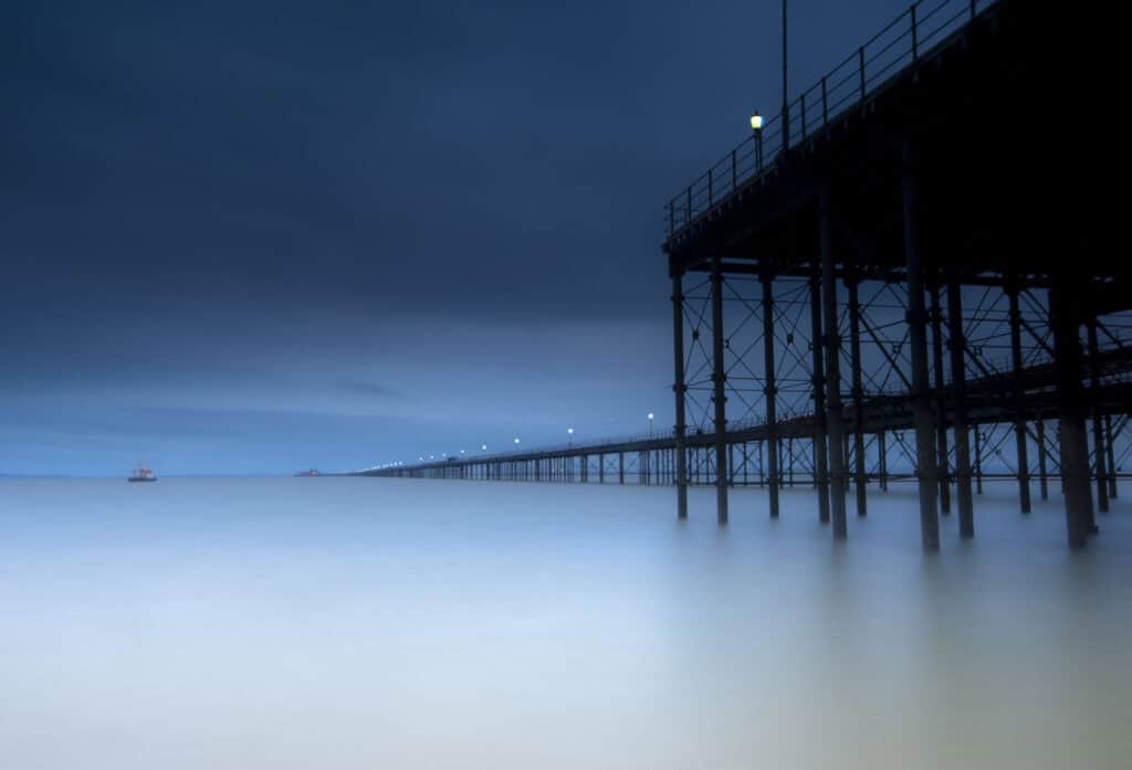 Pier at nighttime