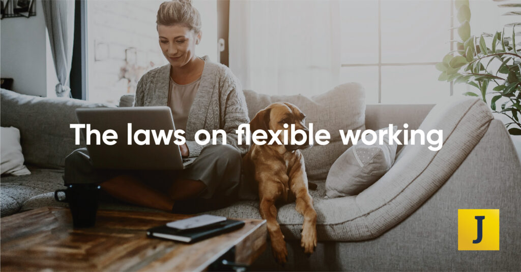 Jefferies Law Southend the laws on flexible working Woman on laptop on a sofa